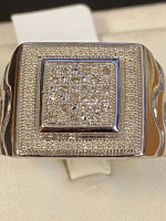 Diamond silver man’s ring