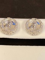 Diamond praying hands earrings