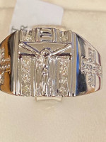 Diamond man’s silver ring  ring