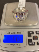 Diamond man’s silver ring  ring