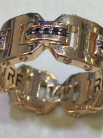 Rose gold black diamond ring