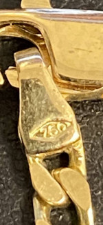 18 K gold Cuban link  bracelet