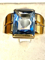 Blue Topaz gold ring