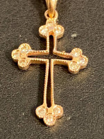 Rose gold diamond cross and chain