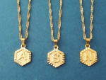 Personalized initial Hexagon Necklace