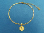 Personalized initial Hexagon Necklace