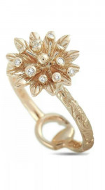 New Gucci Set18k Rose Gold & Diamond Flora Necklace, Bracelet & Ring