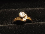 BEAUTIFUL NATURAL GENUINE DIAMONDS 14K GOLD RING .49 CT CENTER DIAMOND