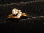 BEAUTIFUL NATURAL GENUINE DIAMONDS 14K GOLD RING .49 CT CENTER DIAMOND