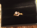 BEAUTIFUL NATURAL GENUINE DIAMONDS 14K GOLD RING .49 CT CENTER DIAMOND