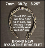Brand New Men's 925 Silver Byzantine Chain Bracelet 6mm 7mm SEE PICS