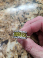 Men's white gold and diamond ring