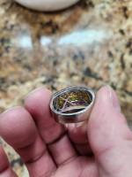 Men's white gold and diamond ring