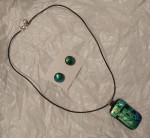 Handmade fused glass jewelry set