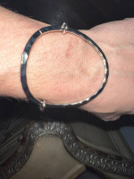 Hammered Open Metal Circle Hook Bracelet