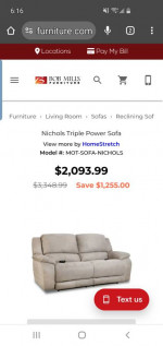 Bob Mills Nichols Triple Power Sofa