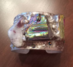 Handmade Cuff Bracelet with Peacock Copper, Ruby Fuschite, Lepidolite