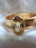 1884 CANARY YELLOW SAPPHIRE 5.57CT OVAL 22K  RARE