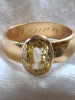 1884 CANARY YELLOW SAPPHIRE 5.57CT OVAL 22K  RARE