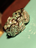 ORNATE ANTIQUE ETERNITY DIAMOND RING 18KWG SACRIFICE