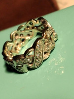 ORNATE ANTIQUE ETERNITY DIAMOND RING 18KWG SACRIFICE