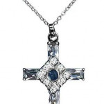 LORD'S PRAYER CROSS NECKLACE AS SEEN ON TV STERLING SILVER CRYSTALS GI