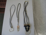 3 Necklaces with Black Elastic Neck Pieces