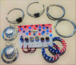 Lot of 9 Pair Pierced Earrings Silver-Toned and More!