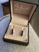 White gold sapphire earrings