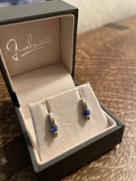 White gold sapphire earrings