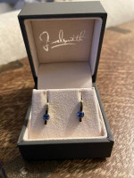 White gold sapphire earrings
