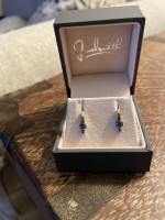 White gold sapphire earrings