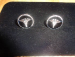 Doctor Sterling Silver/Black Enamel "Caduceus" Cufflinks>Never Worn