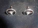 Doctor Sterling Silver/Black Enamel "Caduceus" Cufflinks>Never Worn