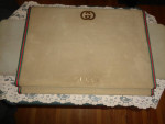 Gucci Table Top Display > Faux Suede w/Extended Sides >Excellent
