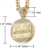 LARGE ICED OUT JESUS LAST SUPPER NECKLACE WITH CUBAN LINK CHAIN