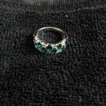 14K White Gold Emerald Diamond Ring