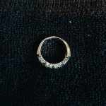 14K White Gold Emerald Diamond Ring