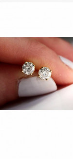 .80 ctw brilliant cut round diamond bezel earrings 18K yellow gold