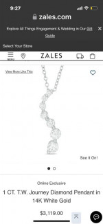 1.50 CTW Diamond Journey Necklace 14K White Gold