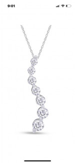 1.50 CTW Diamond Journey Necklace 14K White Gold