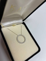 1 carat total weight diamond eternity necklace. 14K