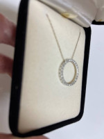 1 carat total weight diamond eternity necklace. 14K
