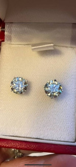 2.25 ctw fancy moissanite earrings 14K white gold setting
