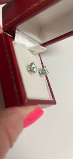 2.25 ctw fancy moissanite earrings 14K white gold setting