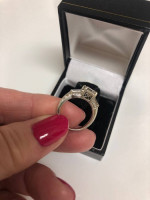 1.47 ctw princess diamond engagement ring set 14K gold