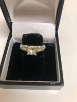 1.47 ctw princess diamond engagement ring set 14K gold