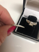 1.47 ctw princess diamond engagement ring set 14K gold