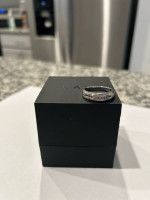 Men white gold ring with diamonds