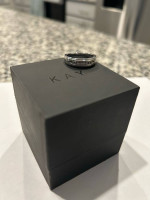 Men white gold ring with diamonds